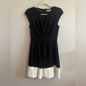 Halston Heritage Black and White fit and flare Dress Size 2